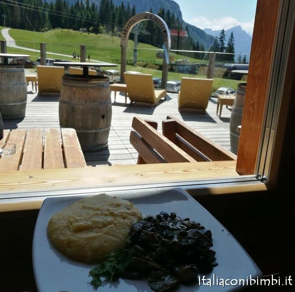Polenta con i funghi alla Gran Baita Civetta di Allegh