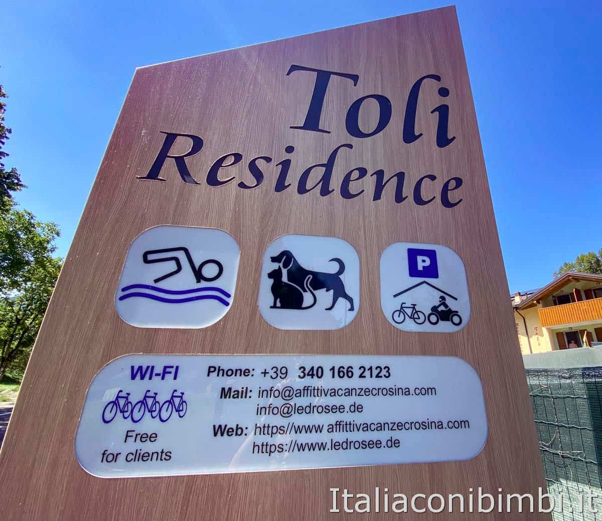 Residence Toli - Valle di Ledro- insegna
